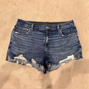 Aerie Blue Distressed Jean Shorts